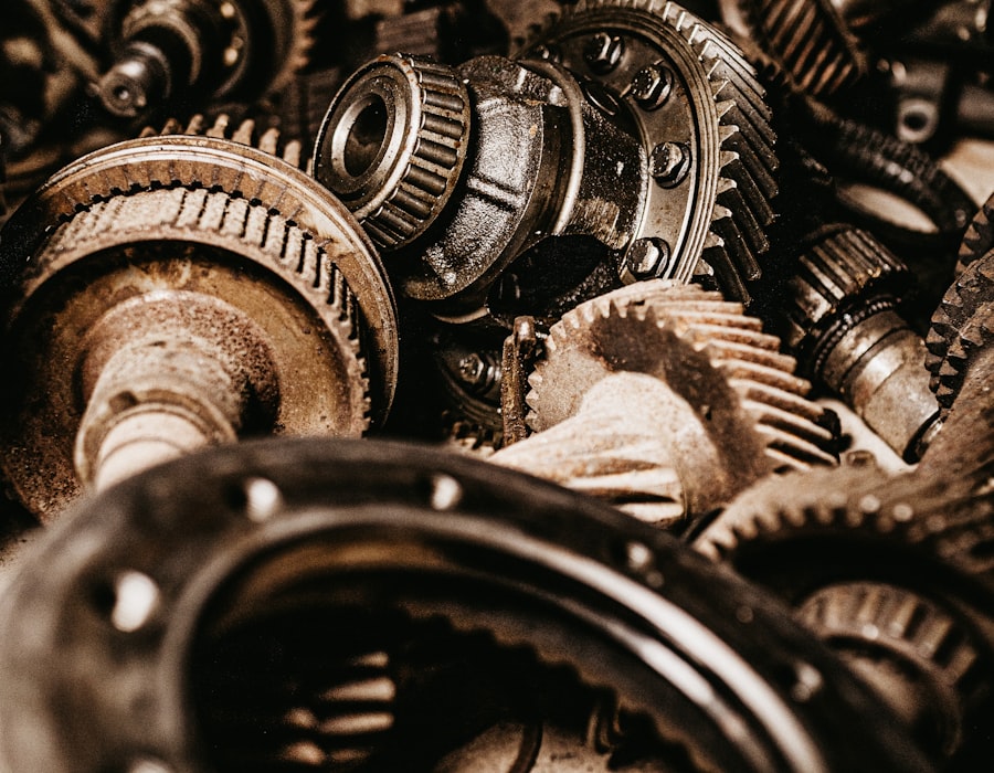 Heavy equipment gears and mechanical components.